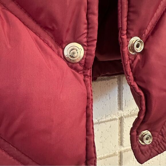 Obermeyer Vintage Red Maroon Puffer Goose Down Vest Size Large - Picture 7 of 14